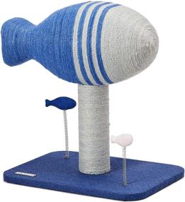 img 4 attached to Enhanced PETKIT Cat Scratching Post with 2 Teaser Toys: Interactive and Cute Scratcher with Natural Rope