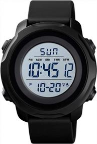 img 3 attached to Waterproof Military Digital Sports Watch For Men - CKE Wristwatch With LED Backlight, Stopwatch, And Alarm