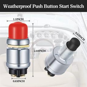 img 3 attached to 🚗 Waterproof Push Button Start Switch for Car, Marine Boat, Truck, Lawn Tractor - 2 Pieces Engine Start Push Button, Momentary, 12V and 24V (Red)