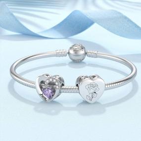 img 3 attached to Personalized Birthstone & Flower Charms: Pandora Bracelet Add-Ons For Women'S Best Birthday Gift - 925 Sterling Silver Beads