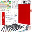dotted journal kit, feela dot grid journal hardcover planner notebook set for beginners women girls note taking with journaling supplies stencils stickers pens accessories, a5, 224 pages, red logo