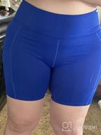 img 1 attached to Women'S High Waisted Tummy Control 4-Way Stretch Yoga Shorts With Side Pockets For Workout Running review by John Galbraith