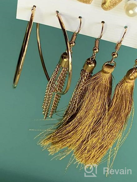 img 1 attached to Valentine'S Day Gift: Layered Ball Dangle, Hoop, Stud, And Tassel Earrings Set With 63 Pairs For Fashionable Women And Girls review by Adam Allard
