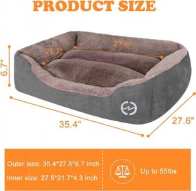 img 4 attached to PUPPBUDD Comfortable and Machine Washable Dog Bed for Large Dogs - Rectangle Dog Sofa with Nonskid Bottom Ideal for Medium and Multiple Large Dogs