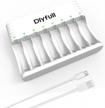 efficient 8 bay aa/aaa battery charger with type-c high-speed charging and independent slots - dlyfull logo