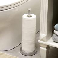 stylish and practical: kes toilet paper storage stand for organizing 3 rolls of toilet paper in brushed nickel finish logo