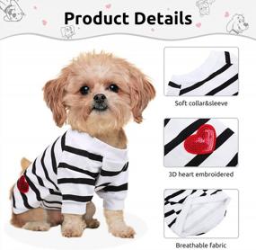 img 2 attached to Preferhouse Pet Dog Полосатая футболка Собаки Кошки Хлопковый жилет Весна Лето Одежда для домашних животных Футболка Подходит для маленьких и средних крупных домашних животных Французский бульдог Бишон