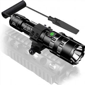 img 2 attached to Garberiel 2-In-1 L2 LED Flashlight Picatinny Rail Mount - 5 Modes 3000 Lumens Bright USB Rechargeable Waterproof Scout Torch Light