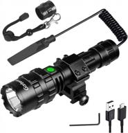 garberiel 2-in-1 l2 led flashlight picatinny rail mount - 5 modes 3000 lumens bright usb rechargeable waterproof scout torch light логотип