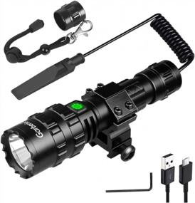 img 4 attached to Garberiel 2-In-1 L2 LED Flashlight Picatinny Rail Mount - 5 Modes 3000 Lumens Bright USB Rechargeable Waterproof Scout Torch Light