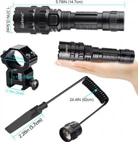 img 1 attached to Garberiel 2-In-1 L2 LED Flashlight Picatinny Rail Mount - 5 Modes 3000 Lumens Bright USB Rechargeable Waterproof Scout Torch Light