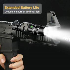 img 3 attached to Garberiel 2-In-1 L2 LED Flashlight Picatinny Rail Mount - 5 Modes 3000 Lumens Bright USB Rechargeable Waterproof Scout Torch Light