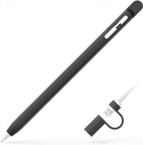 img 4 attached to UPPERCASE Designs NimbleSleeve Премиум силиконовый чехол-держатель защитный чехол для Apple Pencil 1-го поколения только (черный)
