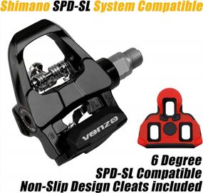 img 2 attached to VENZO совместим с системой Shimano SPD-SL и Shimano SPD для фитнес-велотренажера в помещении, велосипедных педалей и шипов с 9/16-дюймовыми сверхмощными шпинделями, герметичным подшипником