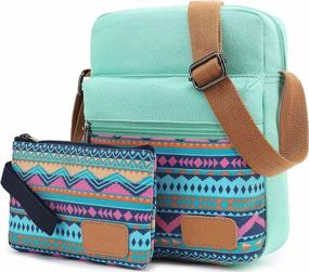 img 3 attached to Leaper Small Canvas Crossbody Bag And Purse Set For Girls And Women