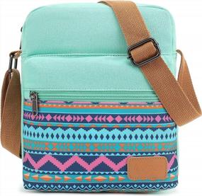 img 4 attached to Маленькая холщовая сумка и кошелек Leaper Crossbody для девочек и женщин