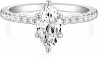 marquise cut cz engagement ring for women - tigrade 2ct wedding band, perfect promise or anniversary ring in sizes 3-12 logo