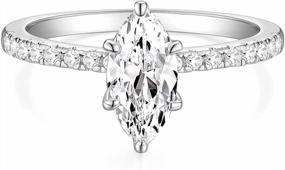 img 4 attached to Marquise Cut CZ Engagement Ring For Women - TIGRADE 2CT Wedding Band, Perfect Promise Or Anniversary Ring In Sizes 3-12