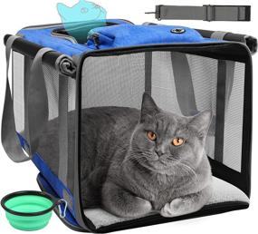 img 4 attached to Cat Carrier Soft Sided Collapsible Breathable