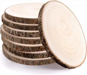 img 4 attached to Set Of 8 Rustic Wood Slices - Perfect For Weddings, Table Centerpieces, And DIY Crafts, 8-9 Inches Round