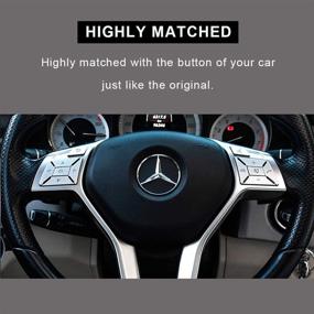 img 1 attached to Silver Steering Wheel Button Stickers Cover Car Interior Decoration Trim Compatible With Mercedes Benz ML GL GLK GLA CLA CLS SL A B C E G Class Inner Accessories (12Pcs)