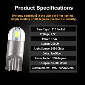 img 1 attached to 194 LED Interior Bulbs T10 LED Car Bulbs Motorcycle & Powersports