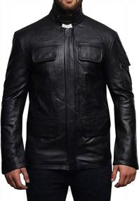 img 2 attached to Men'S Vintage Genuine Leather Biker Long Jacket By BRANDSLOCK