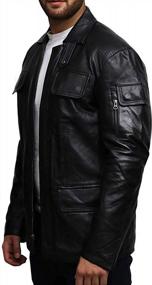 img 3 attached to Men'S Vintage Genuine Leather Biker Long Jacket By BRANDSLOCK