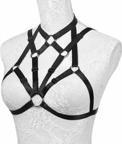 img 2 attached to JELINDA Women'S Harness Body Elastic Belt Strappy Hollow Out Bra