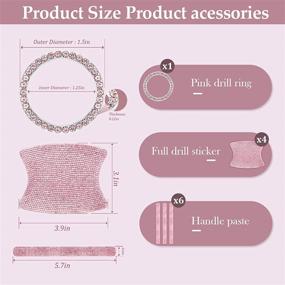 img 3 attached to 🚗 Protective Pink Bling Rhinestone Car Door Handle Stickers - 11 Pcs Pink Bling Car Accessories for Women, Scratch Protector Decals with Reflective Safety Feature