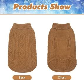 img 3 attached to BINGPET Turtleneck Knitted Dog Sweater - Cozy Cable Knit Dog Jumper Coat, Insulating Pet Winter Clothes for Dogs Cats in Chilly Season