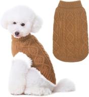 bingpet turtleneck knitted dog sweater - cozy cable knit dog jumper coat, insulating pet winter clothes for dogs cats in chilly season логотип