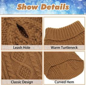 img 2 attached to BINGPET Turtleneck Knitted Dog Sweater - Cozy Cable Knit Dog Jumper Coat, Insulating Pet Winter Clothes for Dogs Cats in Chilly Season