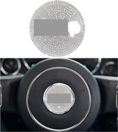 shuday bling steering wheel emblem interior accessories stickers cover trim compatible with jeep cherokee compass grand cherokee patriot renegade wrangler (bling small 2 logo