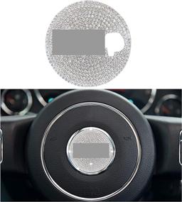 img 4 attached to ShuDay Bling Steering Wheel Emblem Interior Accessories Stickers Cover Trim Compatible With Jeep Cherokee Compass Grand Cherokee Patriot Renegade Wrangler (Bling Small 2