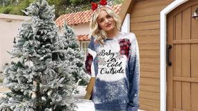 img 2 attached to Cozy Up In Our Merry Christmas Vintage Bleached Sweatshirt With Long Sleeves For Women - Perfect Casual Top For The Cold Season