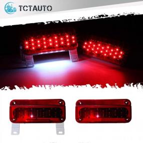 img 4 attached to Upgrade Your RV Camper Trailer Lights: Red LED Stop Turn Brake Tail Light Kit With Waterproof Design And Easy Surface Mounting - Left And Right Set Included
