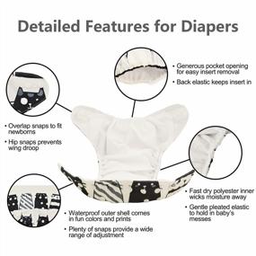 img 1 attached to Babygoal Reusable Cloth Diapers For Baby Girls, One Size Adjustable Washable Pocket Nappy Covers 6 Pack+ 6Pcs Microfiber Inserts+4Pcs Bamboo Inserts 6FG28