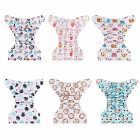 img 2 attached to Babygoal Reusable Cloth Diapers For Baby Girls, One Size Adjustable Washable Pocket Nappy Covers 6 Pack+ 6Pcs Microfiber Inserts+4Pcs Bamboo Inserts 6FG28