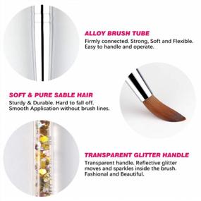 img 1 attached to 💅 Professional Morovan Size 14 Acrylic Nail Brush - 100% Kolinsky Sable Art Brushes for Acrylic Powder Nail Extension with Glitter Liquid Handle