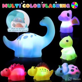 img 3 attached to 🦕 Colorful LED Dinosaur Bath Toys with Bonus Book & Organizer: Perfect Water Fun for Toddlers Boys, Babies & Infants