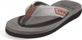 img 4 attached to Men'S Flip-Flops Comfort Slippers Beach Sandals Size 6-15 FITORY