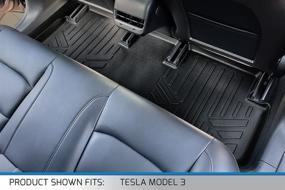 img 1 attached to Custom Fit MAXLINER All Weather Floor Mats Set in Black for 2017-2021 Tesla Model 3