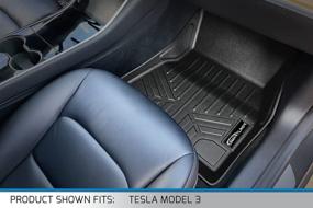 img 2 attached to Custom Fit MAXLINER All Weather Floor Mats Set in Black for 2017-2021 Tesla Model 3