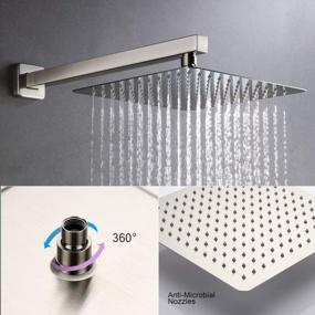 img 2 attached to TEEKIA Shower System: 10In Rain Showerhead & Handheld Wand, Wall Mounted Faucet Set - Brushed Nickel4