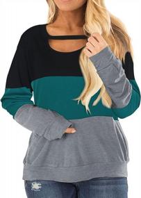 img 2 attached to Stylish And Comfortable: Plus Size Women'S Color Block Long Sleeve Shirts For Fall
