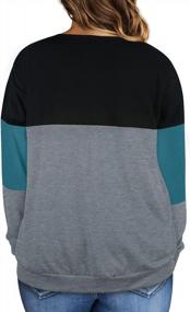 img 1 attached to Stylish And Comfortable: Plus Size Women'S Color Block Long Sleeve Shirts For Fall