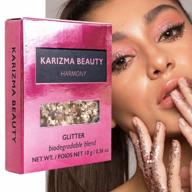 karizma beauty harmony eco-friendly chunky glitter in baby pink, 10g for festivals and face decoration logo