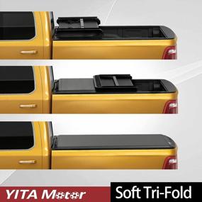 img 2 attached to YITAMOTOR 2021-2023 Nissan Titan 5.5Ft Fleetside Bed Soft Trifold Tonneau Cover W/Utili-Track System