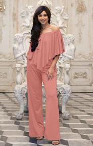 img 1 attached to 👗 Stylish KOH KOH Womens Long Pant Strapless Off Shoulder Pocket Jumpsuit – Fashionable One Piece Outfit